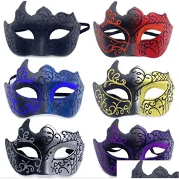 Máscaras de festa máscaras de festa Promoção Máscara de venda com Gold Glittern Venetian Uni Sparkle Masquerade Mardi Gras Drop Drop Home Garden Dhgtw