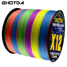 Accessories GHOTDA 500m 1000m Carp Fishing X12 Braided PE Line Ocean Jigging Electric Reel Special Fishing Line Lure Braided Fishing Line