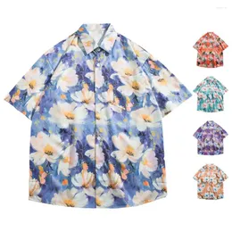 Kadınlar bluzları Hawaiian plaj gömlekleri Erkekler Kısa kollu gündelik deniz kenarındaki tatil hızlı kuruyan kıyafetler gevşek çiçek üstleri