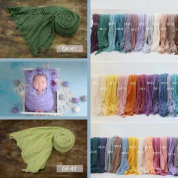 Accessoires Neugeborene Foto Requisiten Baby Bild Kleinkindfotografie Multi -Solid -Farben Seersucker Wrap 40x180 cm