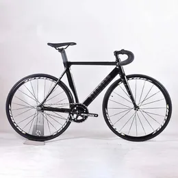 자전거 Tisunami Fixie 고정 기어 자전거 단일 스피드 트랙 경주 자전거 알루미늄 알루미늄 합금 프레임 카본 섬유 포크 Fit 700c 휠 Y240423