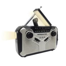 Radyo 2500mAh Acil Durum Radyo 4 Yollar Powered Portable Solar AM FM Hava Durumu Radyo Okuma Lambası SOS Alarm Güç Bankası Hayatta Kalma İçin