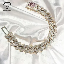 Pulseira de venda para rapper de hip hop 7 polegadas Pulseira de 8 polegadas Moissanita 925 Silver /10k Gold Moissanite Chain Bracelet Chain