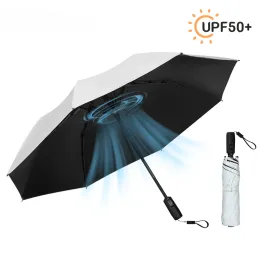 Fishhooks gehobener USB -Gebühren für Gebühren faltbar falten Fan -Regenschirm Strand Parasol Kreative tragbare UV -Regenschirm Klapperde Strand Regenschirm Outdoor im Freien