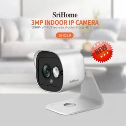 Steuerung Srihome SH029 3.0MP Mini IP -Kamera Smart Home WiFi Indoor IR Nachtsicht Babyphone Alarm Push Security Protection CCTV CAM