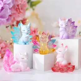 Blind box New Nine-Tailed Fox Figure Blind Box Cute Desktop Ornaments Collectible Toys Mystery Box Birthday Gift Y240422