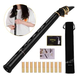 Saxophone C Key Mini Pocket Saxophone Sax Abs Material with Mouthpieces 10pcs Reeds Carrying Bag Woodwind Instrument