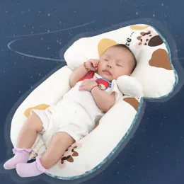 Travesseiro recém -nascido Baby Pillow travesseiro infantil puro algodão impresso de vaca anti -parta travesseiros de dormir corrigindo proteção do pescoço da cabeça inclinada