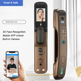 Controle RECONHECIMENTO DE FACELA 3D FACA PORTA SMART FATA FATA LOCK WIFI APP CONTROLE REMOTO Lock de porta eletrônica com câmera