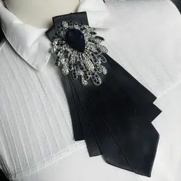 Papillons da donna di lusso camicia da colletto nastro cravatta cravat personalità uomo festa di matrimonio in lega bling cristallo crystal crystal chic rhinestone bowtie