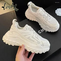 Casual Shoes Korean Style Mesh Breattable Thick Bottom Botte Wear Resistance Anti-Slip Platform Sneakers 2024 Fashion Sports Running Summer