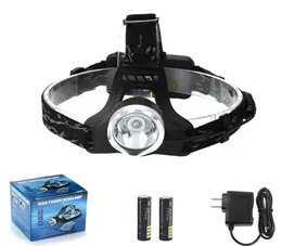 Фабрика цельной высокой мощности XML T6 Светодиодные фары 1800LM Head Lamp Lamp Light с 2PCS перезаряжаемым 18650 батарея подарок батарея B4990405