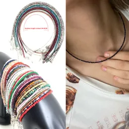 Strands Fashion Women Bransoletka Naszyjnik 23 mm mini fasetowane koraliki Naturalne kryształowe cyrkon Tourmalin Garnet Agat Biżuter Prezent biżuterii