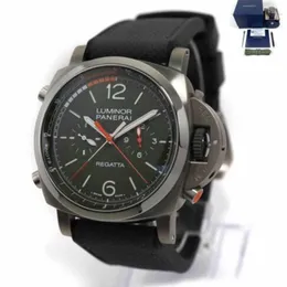 Panerei Luxury Wristwatches Mechanical Watch Chronograph Paneraiss Luminors Regatta Chrono Flyback PAM01299 47mm Verde Titanio Scatola Carte