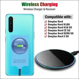 Chargers Qi Wireless Charger Ricevitore per OnePlus Nord CE 2 3 Lite N30 N20 Nord 3 2 2T Adattatore di ricarica wireless USB Typec Connettore