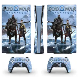 ملصقات لعبة God of War PS5 Slim Digital Skin Deficer Cover لوحدة التحكم و 2 وحدات تحكم جديدة PS5 Slim Skin Vinyl
