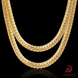 Anhänger Halsketten HipHop Goldkette für Männer Hip Hop -Kette Halskette 18K Gelbgold Bordstein Langkette Halsketten Herren Schmuck Colar Collier