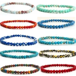 Strands 4mm Chakra Beads Bracelete de energia natural redonda natural de malaquita Pulseiras de pedra de pedra para homens jóias de ioga feitas à mão