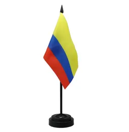 Colombia Desk Flag 14x21cm Small Mini Colombian Office Table Flags With Stand Base for Home Office Decoration8081936