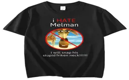 증오 I Melman T 셔츠 스트리트웨어하라 주쿠 Tshirt 남자 여름 검은 짧은 짧은 Mouwen 대형 카토엔 모드 탑 TE4327373