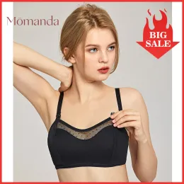 드레스 Momanda Nursing Bra Lace Maternity Bras Full Cup 모유 수유 모성 지원 플러스 크기 소프트 와이어 무료 임신 옷 DD E