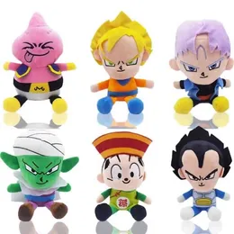 Atacado 2024 Novo desenho animado de anime 20 cm de pelúcia brinquedo fofo super saiyan boneco casal travesseiro acessórios montados no quarto garoto presente