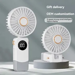 Outros aparelhos ventilador de mão handheld dobrável Mini Pocket Pocket Fan Charging Student Desktop Small Fan Gift Wholesale Small Electric Fan J240423