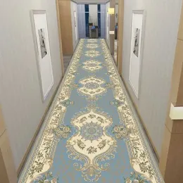 Carpet em estilo europeu de estilista de estilos de passeio de percurso decoração de corredor de esteira de luxo Corredor de luxo de longa pista de passagem para a porta do piso Tats de piso não escorregador T240422