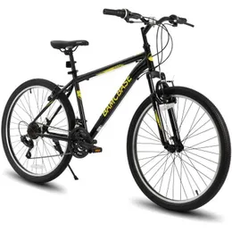 Cyklar Hiland 27,5 tums Mountain Bike Mens Womens med 21 hastigheter High-Densile Steel Frame V Brake Hardtail Cykel för vuxna Y240423