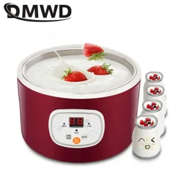 Macher Automatischer Elektromotor -Joghurthersteller DIY Natto LeBen Reis Wein Multifunktional Fermentermaschine 1 Edelstahl -Liner 4 Glassbecher