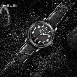손목 시계 Helei2024 빈티지 라이트 럭셔리 모델 카키 필드 와일드 시리즈 다기능 쿼츠 남자 시계 시계