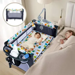5-w-1 Baby Bassinet Bedside Crib z przenośnym przychylnikiem, materacem, playard, muzyką, torbą do przenoszenia-idealny śpiący dla noworodków