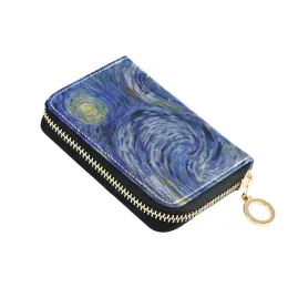 Holders Van Gogh oil painting PU Leather 9 Bits Card Case Business Card Holder Women Credit Passport Card Bag ID Passport Card Wallet