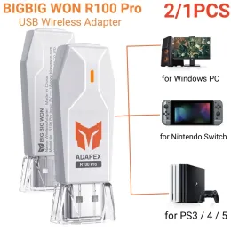 Adaptador Bigbig ganhou o adaptador sem fio USB R100 Pro para o Switch PS4/PS5 Xbox Gamepad Controller