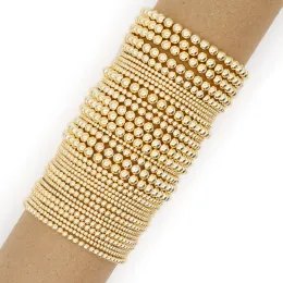 Stränge Go2boho Gold Plated Perlen Armband Damen Frauen Mode Schmuck Trendy Pulsera Elastic Schmucksets Geschenk für sie