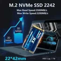 Drives Kingspec M.2 2242 NVME SSD 512GB 1TB M.2 PCIE 3.0x4 Dridade de estado sólido interno para Orange Pi 5 para Lenovo S540/Ideapad Jogo 3