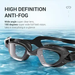 Treinamento de adultos Racing Professional Swimming Glasses HD Vapa à prova de vazamento confortável confortável 3D Sucker Water Sports Goggles 240418