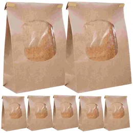보관 병 50pcs 구운 음식 포장 가방 투명한 창 빵 크래프트 종이 토스트