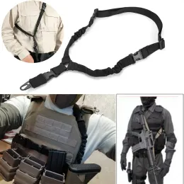 Acessórios Tactical One Point Sling Strap Bungee Rifle Slings Glings Glings com QD ArmA Aisoft Hunting in Stock HK416 RSA Mount