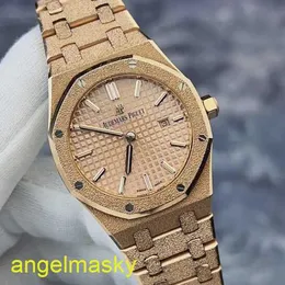 Orologio da polso da donna AP Royal Oak Series 67653or Hammer Gold Craft comunemente noto come Frost Gold Gold più brillante Quarzo Womens Watch Accurate Temping Accurate