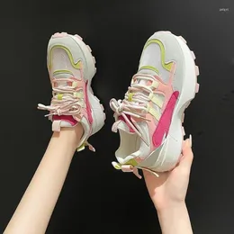 Lässige Schuhe Frühling atmungsaktivem Mesh Sneakers für Frauen Low-up Sport im Freien bequeme Trainerinnen Damen Vulcan