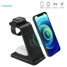 Chargers 25W 3 Arada 1 Kablosuz Şarj Cihazı Apple Watch Stand 8 7 SE 6 5 AirPods 3 Pro 3 İPhone 14 13 12 11 XS XR X 8 Hızlı Şarj Dock