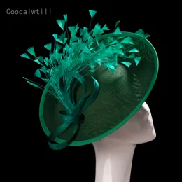 Feather Fascinator Hat For Women Wedding Headpiece Church Party Headwear Ladies Kenducky Race Fascinators Hair Clip Pannband