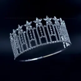 보석 대회 대회 크라운 스타 미스 미인 대회 Quanlity Rhinestone Tiaras 신부 웨딩 헤어 액세서리 조절 가능한 머리띠 mo230