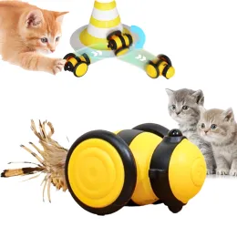 Kontrola Smart Pet Cat Toy Automatyczne przeszkodę Pióro Zabawki kota dla kota wewnętrznego nieregularnego ruchu elektryczne koty