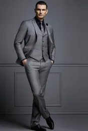 Stiliga grå kostymer för män mode groom kostym bröllop tuxedos köpa igen mina beställningar traje de tres piezas para hombres fato de mens 1275087