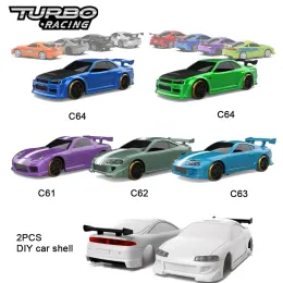 Bilar turbo racing 1:76 RC bil C61 C62 C63 C64 RC Drift Car med gyroskop C71 C72 C73 C74 C75 Platta löpningsleksaker för barn och vuxna