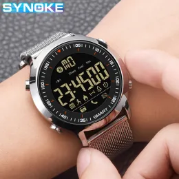 Watches Synoke Mens Chronograph Watches Sport Man Clock Stop Army Military Watch Men Multifunction Waterproof Led Digital Watch for Man