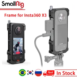 Cameras SmallRig Cage Frame for Insta360 X3 Protective Frame Cold Shoe Border Case 1/4"20 threaded holes Accessories 4088B