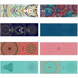 18563CM YOGA MAT THED HANDLE Dubbelskikt Nonslip Fitness Portable Printing Post Pad Cover Accessories 240415